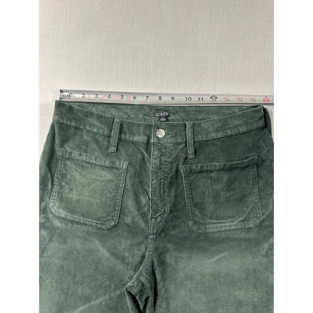 J.Crew Green Corduroy Wide Leg Patch Pocket Pants Womens 29 - Picture 7 of 8